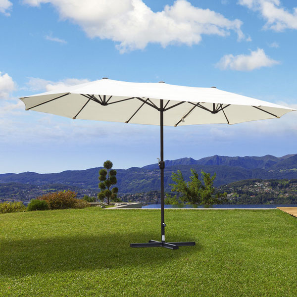Ombrellone da giardino grigio regolabile 125x200 cm